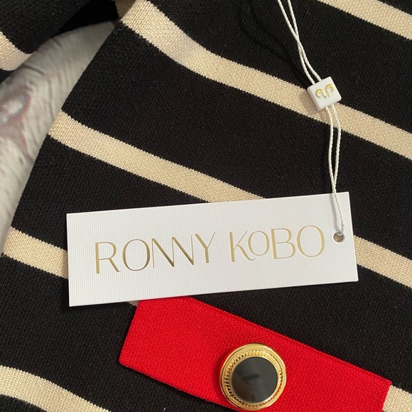 NWT Ronny Kobo Nautical Striped Cardigan Sweater - Picture 14 of 14